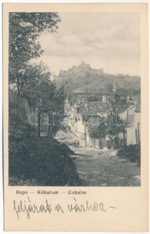 1915 Kőhalom, Reps, Rupea; Feljárat a várhoz. Johanna Gunesch kiadása / cesta na hrad