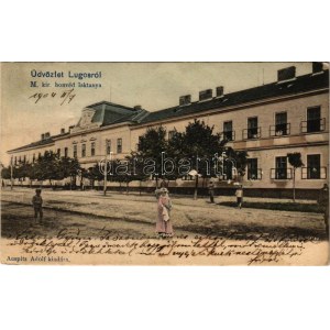1904 Lugos, Lugoj; M. kir. honvéd laktanya. Auspitz Adolf kiadása / K.u.K. koszary wojskowe (EK)