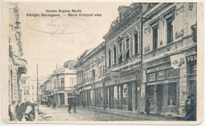 1923 Lugos, Lugoj; Strada Regina Maria / Königin Mariastrasse / Mária királynő utca, Anton Haberehrn üzlete ...