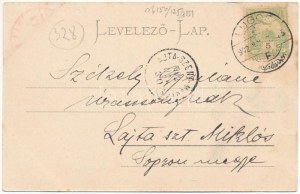 1902 Lugos, Lugoj; Deák Ferenc utca, Epstein Sándor kézműáru raktára a Kék Csillaghoz, üzletek / street view, shops (EK...