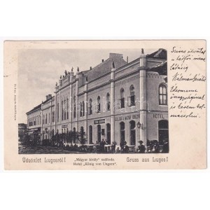 1903 Lugos, Lugoj; Magyar Király szálloda, étterem és kávéház. Auspitz Adolf No. 8. / hotel...