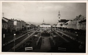 1934 Máramarossziget, Sighet, Sighetu Marmatiei; Piata Unirei Parcul / Fő tér, park / main square, park (EK...