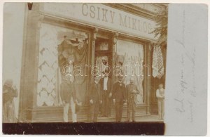 1908 Marosvásárhely, Targu Mures; Csiky Miklós üzlete / foto negozio (kis szakadás / piccolo strappo)