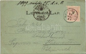 1899 (Vorläufer) Nagyenyed, Aiud; látkép, sétatéri síremlék, este / general view, monument, night. Secesní...