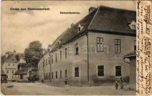 1909 Nagyszeben, Hermannstadt, Sibiu; Kempelkaserne / Kempel laktanya. Friederike Fodor kiadása / Militärkaserne (Rb...