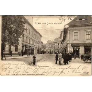1902 Nagyszeben, Hermannstadt, Sybin; Heltauergasse / Nagydisznódi utca, Julius Wermescher (azelőtt R. Nuridsan...