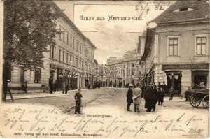1902 Nagyszeben, Hermannstadt, Sibiu; Heltauergasse / Nagydisznódi utca, Julius Wermescher (azelőtt R. Nuridsan...