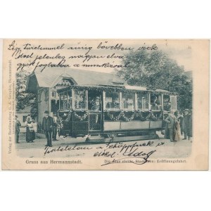 1905 Nagyszeben, Hermannstadt, Sibiu; Die neue elektr. Stadtbahn: Eröffnungsfahrt. Verlag der Buchhandlung G. A...