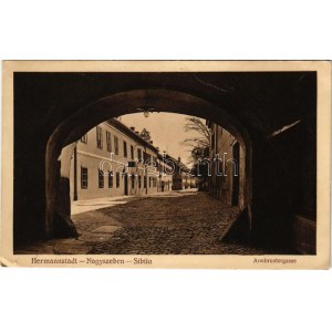 1915 Nagyszeben, Hermannstadt, Sibiu; Armbrustergasse. Emil Fischer, Jos. Drotleff / utca / Straße (EK...