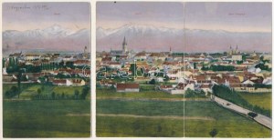 1917 Nagyszeben, Hermannstadt, Sibiu; Negoi, Surul, Roter Turnpass. 3-részes kinyitható panorámalap. Jos. Drotleff 548...