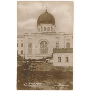 1931 Nagyvárad, Oradea; Körös folyó, Izraelita cion zsidó templom, zsinagóga. Photo Weisz & Miklós / Cris riverside...