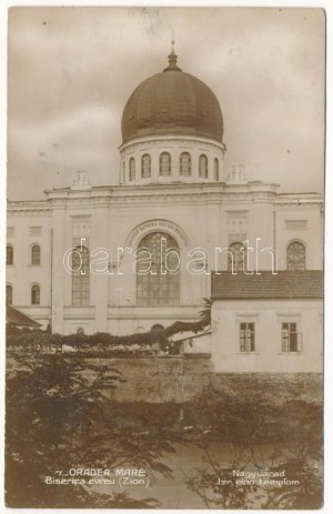 1931 Nagyvárad, Oradea; Körös folyó, Izraelita cion zsidó templom, zsinagóga. Photo Weisz & Miklós / Cris riverside...