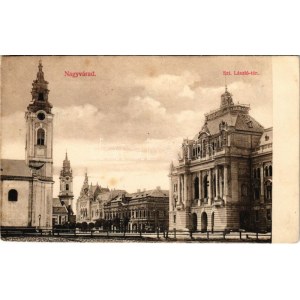 1906 Nagyvárad, Oradea; Szent László tér, városháza, templomok. Vidor Manó kiadása / square, town hall, churches (Rb...