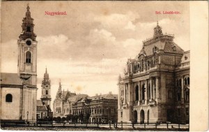 1906 Nagyvárad, Oradea; Szent László tér, városháza, templomok. Vidor Manó kiadása / square, town hall, churches (Rb...