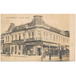 1911 Nagyvárad, Oradea; Bazár épület, Magyar Általános Hitelbank, Dr. Barta fogorvos, Frankl Róza, Ausländer Berta...