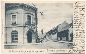 1903 Petrozsény, Petrosani; Dr. Rosenberg ház, Krausz József üzlete. Weisz Testvérek kiadása / willa, sklep, ulica (EK...