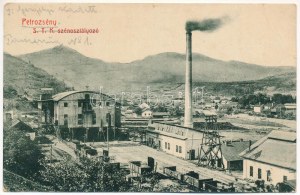 1916 Petrozsény, Petrosani; S.T.K. (Salgótarjáni Kőszánbánya) szénosztályozó, iparvasút. W.L. Bp. 1689. / uhelný důl...