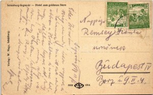 1917 Segesvár, Schässburg, Sighisoara; Hotel zum goldenen Stern / szálloda és kávéház az Aranycsillaghoz ...