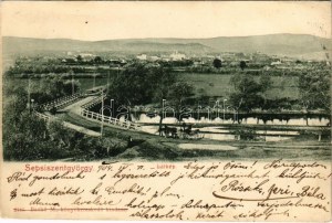 1904 Sepsiszentgyörgy, Sfantu Gheorghe; híd. Benkő M. kiadása / most