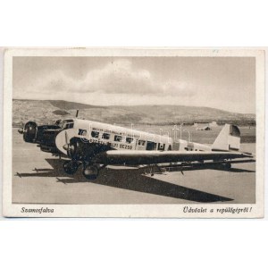 1944 Szamosfalva, Someseni (Kolozsvár, Cluj); repülőtér, Magyar Légiforgalmi Rt. Szentkirályi Dezső (HA-JUE...