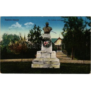 Szatmárnémeti, Satu Mare ; Kis Gedeon szobor. Vasúti levelezőlapárusítás 20. 1916. / monument