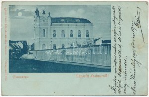 1901 Szatmárnémeti, Satu Mare; Várdomb utcai zsinagóga este. Reizer János kiadása / synagogue at night (fa...