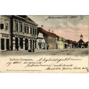 1905 Székelykeresztúr, Kristur, Cristuru Secuiesc ; Kossuth tér, Zimmermann, Ajvász K....