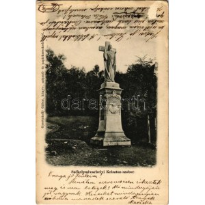1903 Székelyudvarhely, Odorheiu Secuiesc; Krisztus szobor. Gyertyánffy Gábor kiadása / statue of Jesus Christ...