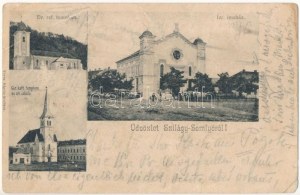 1904 Szilágysomlyó, Simleu Silvaniei ; Református templom, Izraelita imaház, zsinagóga, Görögkatolikus templom és iskola...