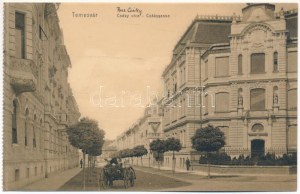 Temesvár, Timisoara; Csáky utca. Uhrmann Henrik kiadása / Palatul Flavia / Straße
