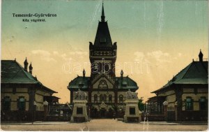 1910 Temesvár, Timisoara; Gyárváros, Közvágóhíd / macello (fa)