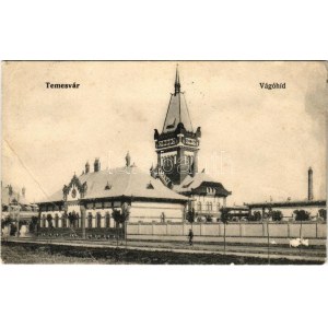 1907 Temesvár, Timisoara; Vágóhíd. Polatsek kiadása / slaughterhouse (fa)