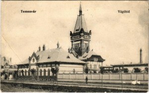 1907 Temesvár, Timisoara; Vágóhíd. Polatsek kiadása / macello (fa)