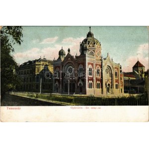 1907 Temesvár, Timisoara; Gyárváros, Izraelita templom, zsinagóga / Stoff, Synagoge (fl)