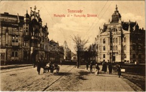 Temesvár, Timisoara; Hunyady út / Hunyady Strasse / pohľad z ulice (EK)