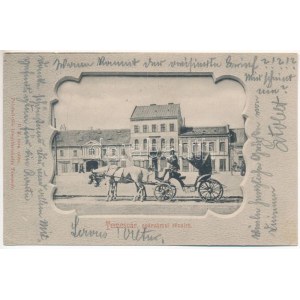 1901 Temesvár, Timisoara; Gyárvárosi részletek, lovas hintó. Polatsek-féle kiadása / square in Fabric, horse chariot...