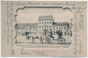 1901 Temesvár, Timisoara; Gyárvárosi részletek, lovas hintó. Polatsek-féle kiadása / square in Fabric, horse chariot...