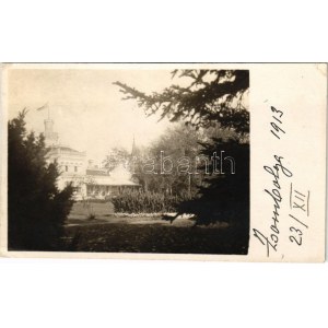 1913 Zsombolya, Hatzfeld, Jimbolia; Gróf Csekonics Csitó kastélya / Burg. Foto (EK)