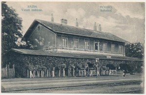 Bazin, Bösing, Bözing, Pezinok; Vasúti indóház, vasútállomás / Bahnhof / stazione ferroviaria