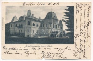 1906 Betlér, Betliar (Rozsnyó, Roznava); Gróf Andrássy kastély. Falvi Jenő kiadása / Burg (szakadás / Träne...