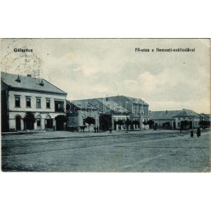 1915 Gálszécs, Secovce; Fő utca, Nemzeti szálloda, Koch, Markovics Testvérek üzlete / strada principale, hotel, negozi (EK...