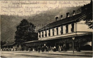 1913 Garamberzence, Hronská Breznica; vasútállomás / Bahnhof / stazione ferroviaria