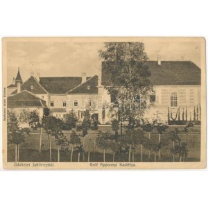 Jablánc, Nyitra-Jablonic, Jablonica; Gróf Apponyi kastély. Kaufmann Jakab kiadása / Schloss (EK)