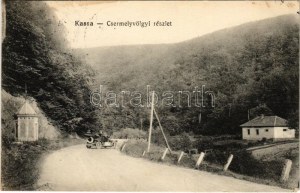 1916 Kassa, Koszyce; Csermelyvölgyi részlet autóval. Varga Bertalan kiadása / valley, automobile (fl...