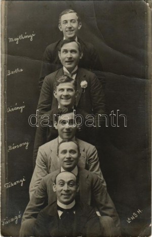 1909 Kassa, Kosice ; férfiak csoportképe / groupe d'hommes. Lang H. photo (fa)
