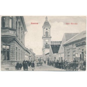 1908 Komárom, Komárno; Jókai Mór utca, Girch József üzlete / vista stradale, negozi (EK)