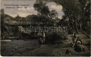Korompa, Krompach, Krompachy (Szepes); Vasgyár, Hernád híd. Balkányi S. kiadása / iron works, factory...