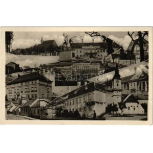 1946 Malacka, Malaczka, Malacky; részletek, Pálffy kastély, zsinagóga / multi-view postcard, castle, synagogue ...