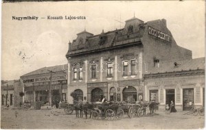 1918 Nagymihály, Michalovce ; Kossuth Lajos utca, gyógyszertár, Gluck Mór üzlete...
