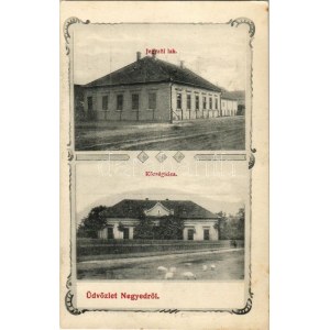 1917 Negyed, Neded; Jegyzői lak és községháza. Ungár Mór fényképész / notary and town hall. Art Nouveau (fl...